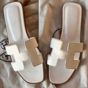 White Hermes Sandals - Never Worn!